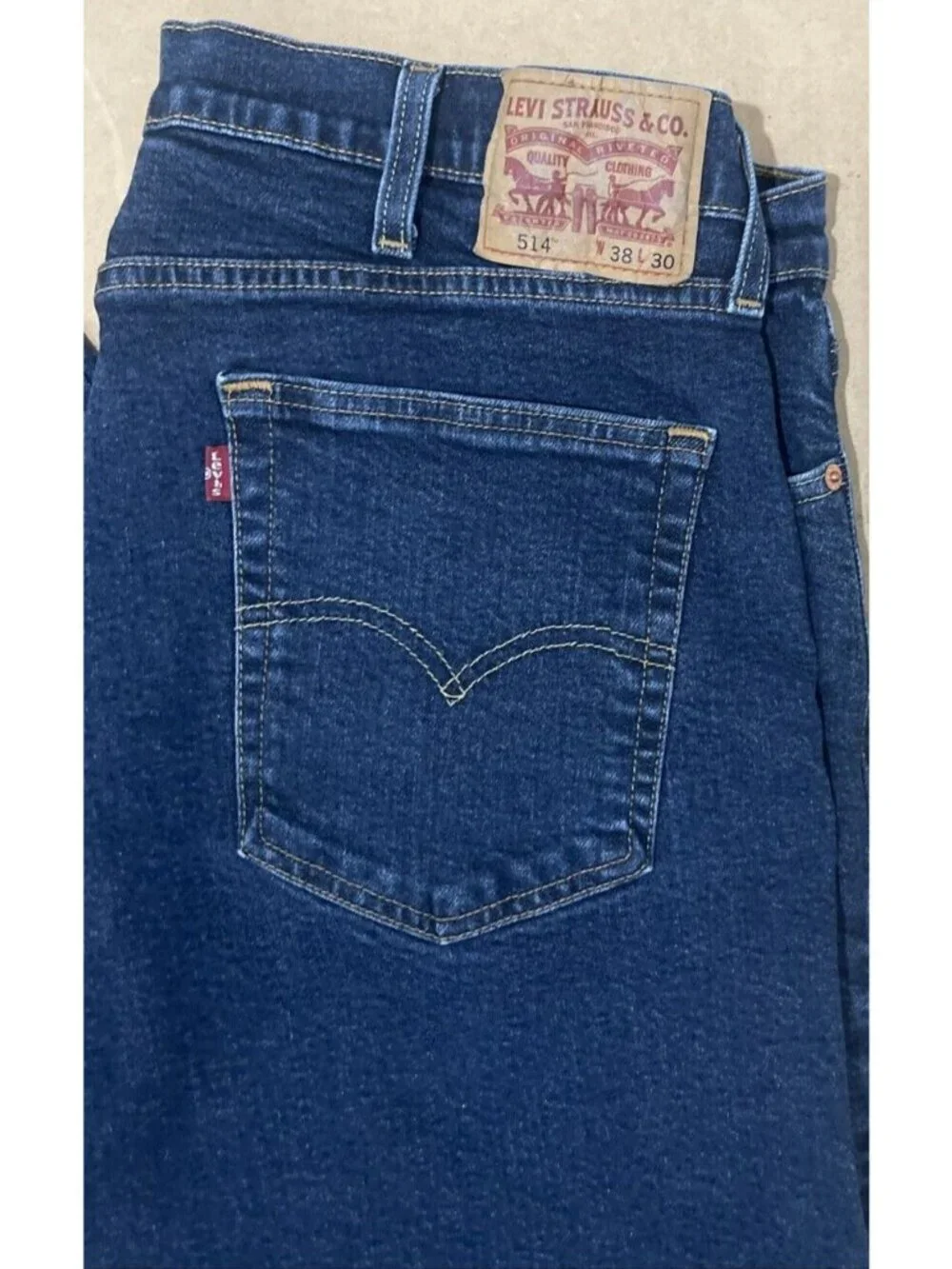 Levi's Levi Strauss & Co 514 Straight Leg Regular Fit Blue Jeans Mens Sz 38 x 30